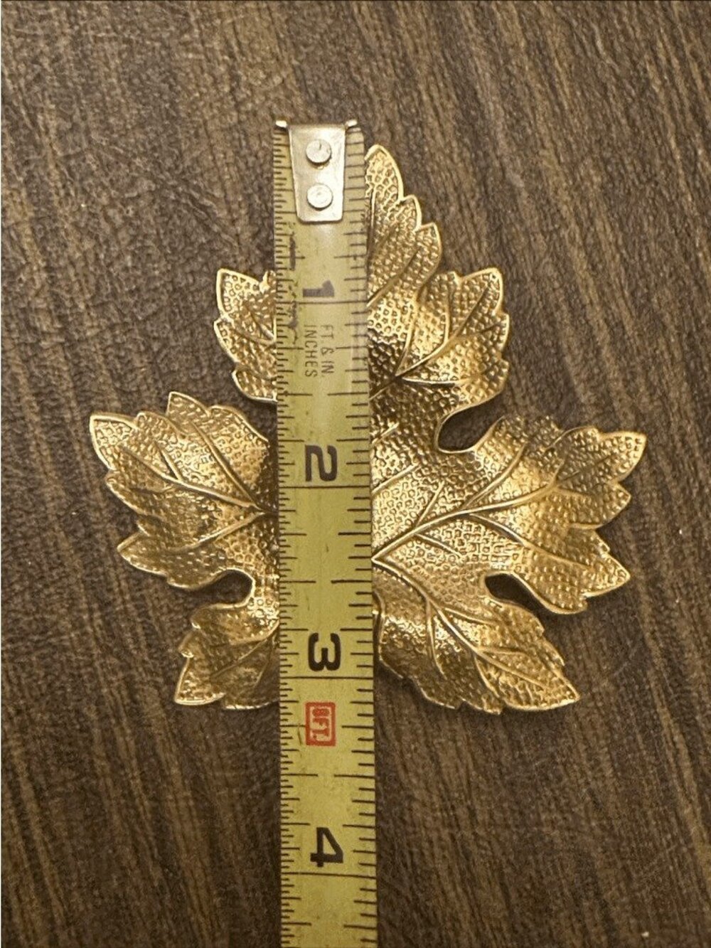 Vintage Ornate Brass Maple Leaf Design Set 7 Chandelier Parts - Picture 5 of 7